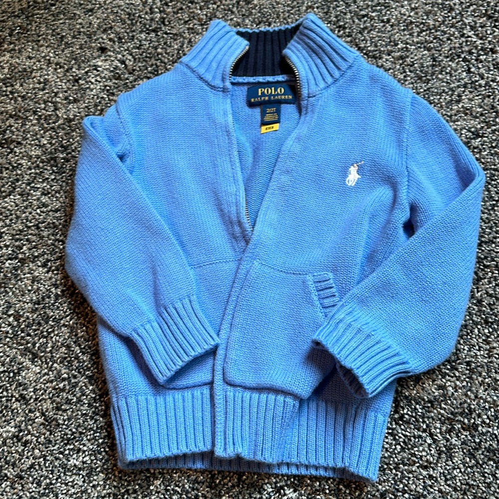 Polo Ralph Lauren boys blue zip sweater